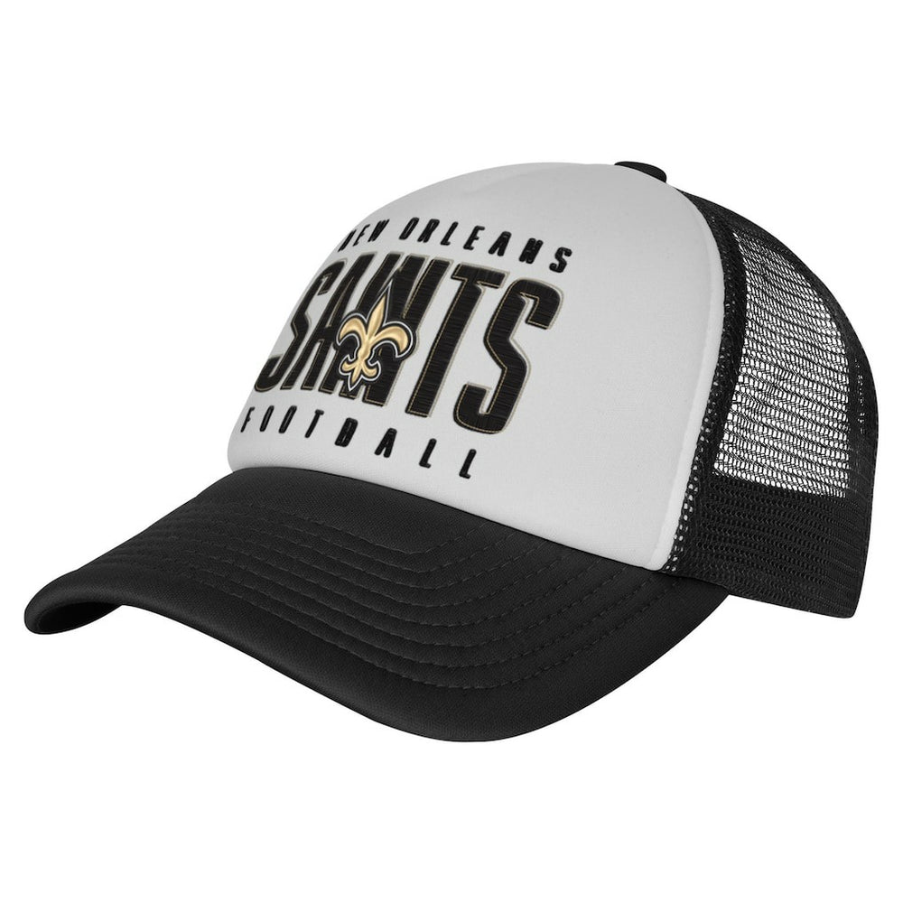 New Orleans Saints Youth Essentials Trucker Adjustable Hat - White/Black discount