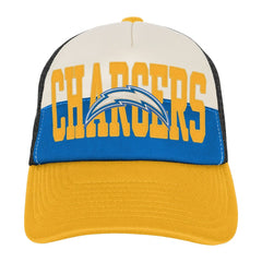 Los Angeles Chargers Youth Modern Fan Trucker Adjustable Hat - White/Gold for sale
