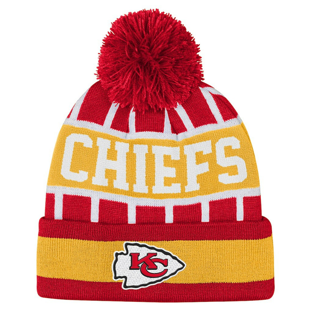 Kansas City Chiefs Outerstuff Youth Go Fast Cuffed Knit Hat with Pom - Red on sale