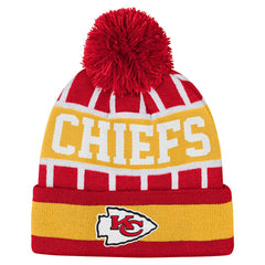Kansas City Chiefs Outerstuff Youth Go Fast Cuffed Knit Hat with Pom - Red on sale
