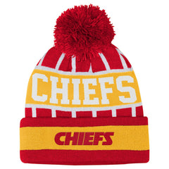 Kansas City Chiefs Outerstuff Youth Go Fast Cuffed Knit Hat with Pom - Red on sale