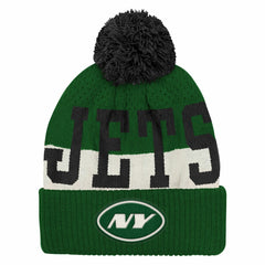 New York Jets Outerstuff Youth Modern Fan Cuffed Knit Hat with Pom - Green on sale
