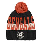 Cincinnati Bengals Outerstuff Youth Modern Fan Cuffed Knit Hat with Pom - Black for sale
