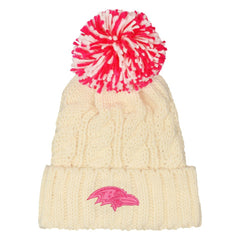 Baltimore Ravens Outerstuff Girls Cable Cuffed Knit Hat with Pom - White for sale