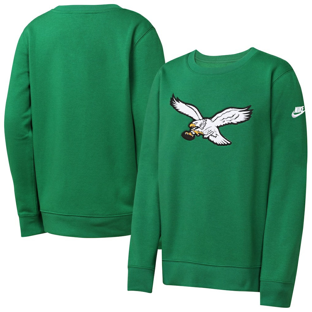 Philadelphia Eagles Youth Rewind Essential Pullover Crewneck Sweatshirt - Kelly Green online
