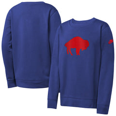 Buffalo Bills Youth Rewind Essential Pullover Crewneck Sweatshirt - Royal discount