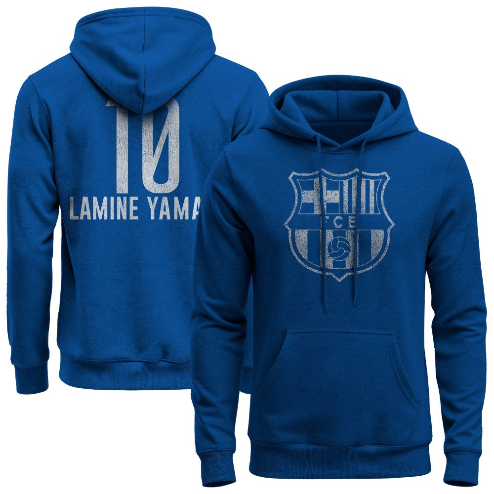 Lamine Yamal Barcelona 1863FC Player Fleece Pullover Hoodie on sale - Blue