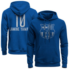 Lamine Yamal Barcelona 1863FC Player Fleece Pullover Hoodie on sale - Blue