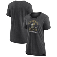 New Orleans Saints Women's Vintage Arch Tri-Blend T-Shirt - Charcoal for sale