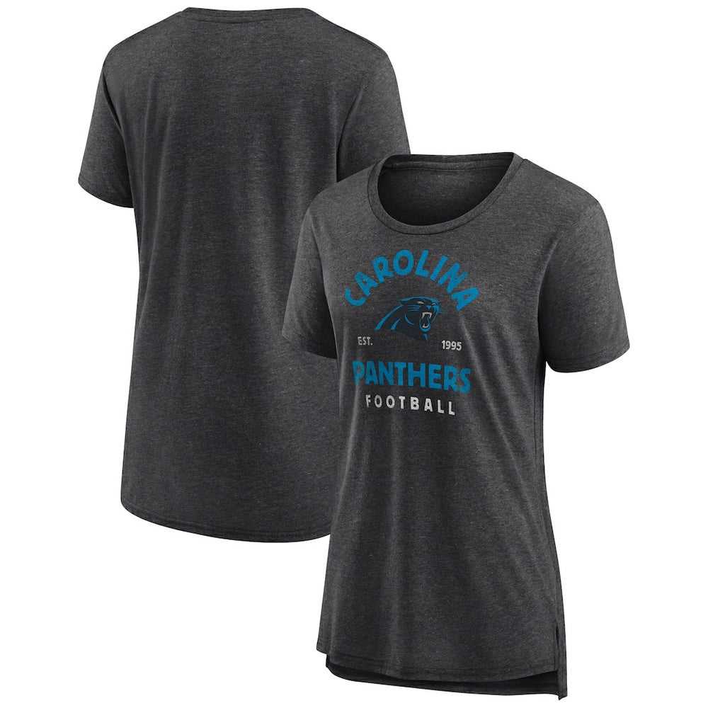 Carolina Panthers Women's Vintage Arch Tri-Blend T-Shirt - Charcoal sale