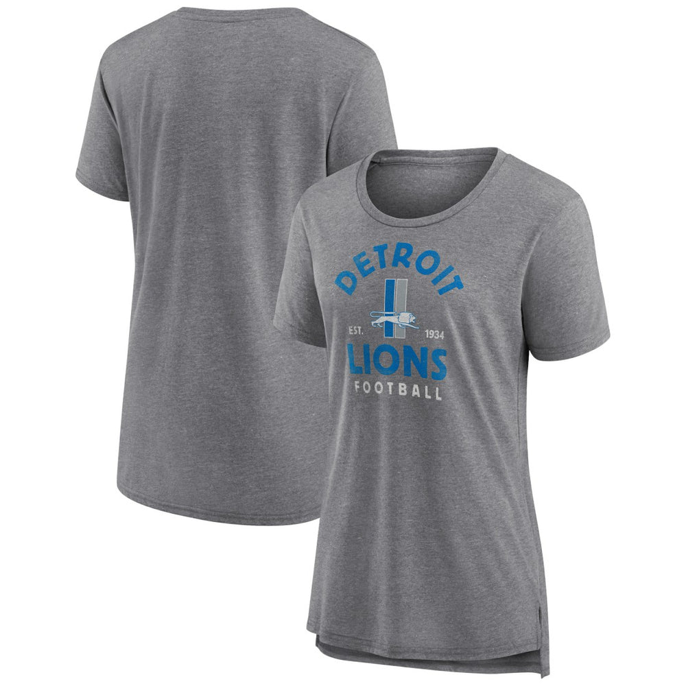 Detroit Lions Women's Vintage Arch Tri-Blend T-Shirt - Gray discount