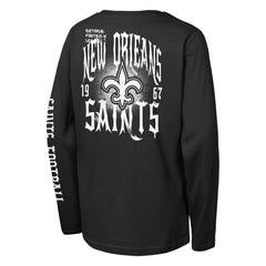 New Orleans Saints Outerstuff Youth Rumble Long Sleeve T-Shirt - Black discount