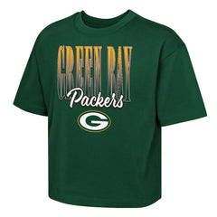 Green Bay Packers Outerstuff Girls Youth Big City Boxy T-Shirt - Green cheap