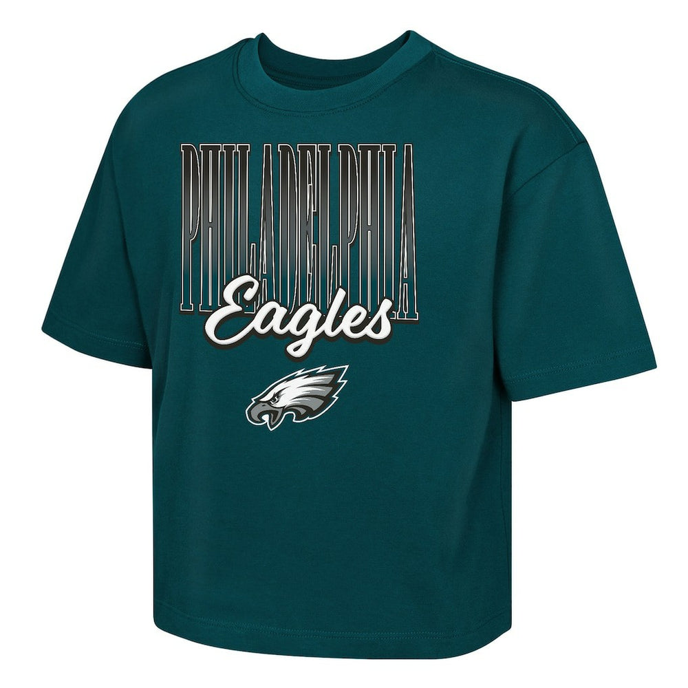 Philadelphia Eagles Outerstuff Girls Youth Big City Boxy T-Shirt - Midnight Green sale