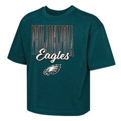 Philadelphia Eagles Outerstuff Girls Youth Big City Boxy T-Shirt - Midnight Green sale
