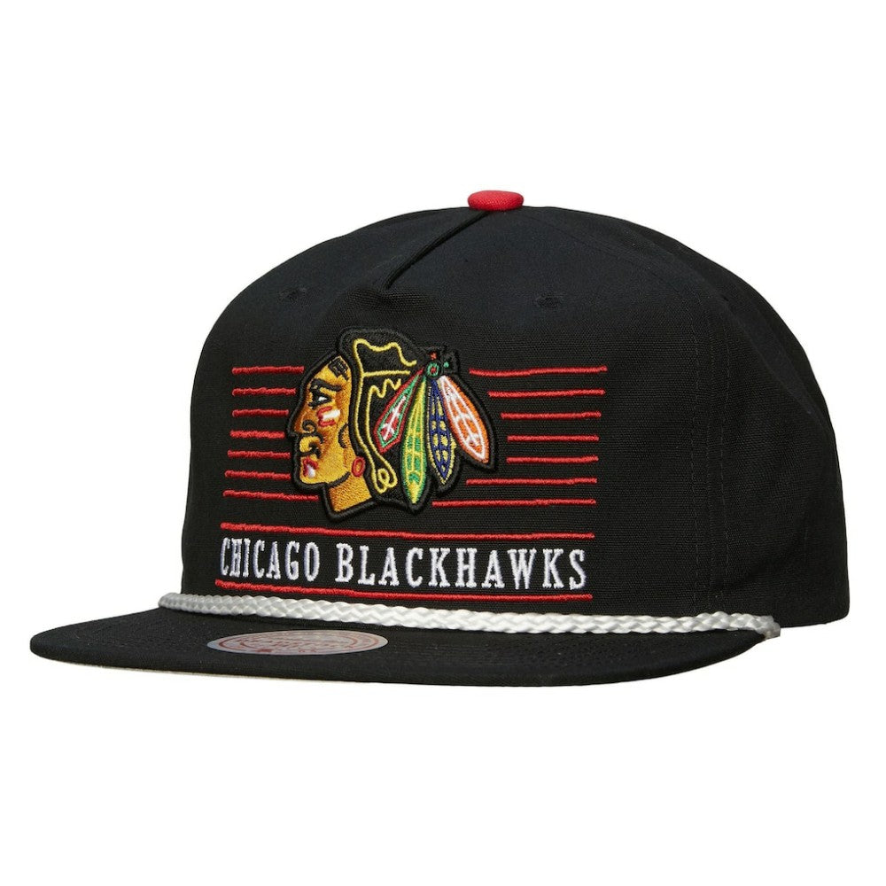 Chicago Blackhawks Mitchell & Ness Ascend Deadstock Snapback Hat - Black Hats