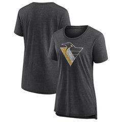 Pittsburgh Penguins Women's Slow Whistle Tri-Blend T-Shirt - Gray T-shirts