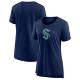 Seattle Kraken Women's Slow Whistle Tri-Blend T-Shirt - Deep Sea Blue T-shirts