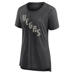 Vegas Golden Knights Women's Slow Whistle Tri-Blend T-Shirt - Gray T-shirts