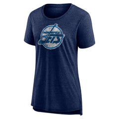 Winnipeg Jets Women's Slow Whistle Tri-Blend T-Shirt - Navy T-shirts