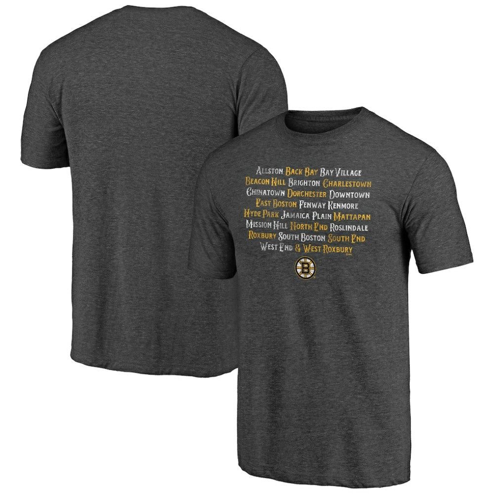 Boston Bruins Shoot to Score Tri-Blend T-Shirt - Charcoal T-shirts