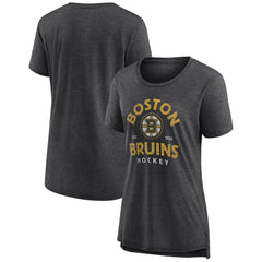 Boston Bruins Women's Vintage Arch Tri-Blend T-Shirt - Gray T-shirts
