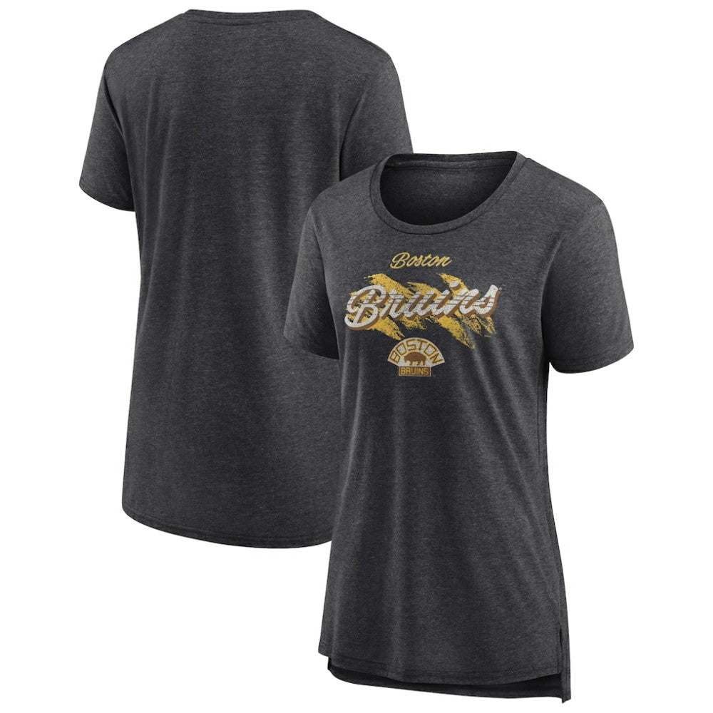 Boston Bruins Women's Hit the Ice Tri-Blend T-Shirt - Gray T-shirts