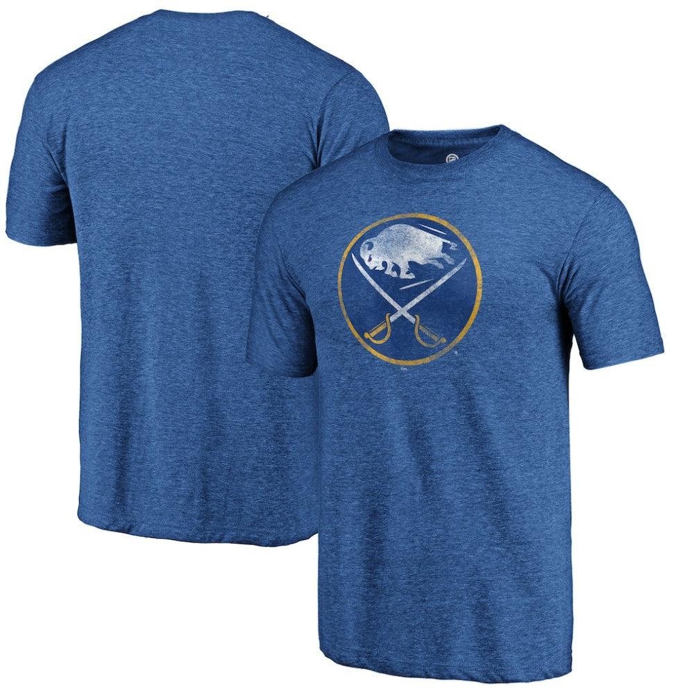 Buffalo Sabres Distressed Logo Tri-Blend T-Shirt - Royal T-shirts