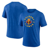 Calgary Flames Represent Tri-Blend T-Shirt - Blue T-shirts