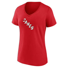 Carolina Hurricanes Women's Primary Logo V-Neck T-Shirt - Red T-shirts