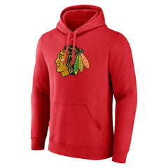 Chicago Blackhawks Primary Logo Pullover Hoodie - Red Hoodies