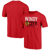 Chicago Blackhawks Shoot to Score Tri-Blend T-Shirt - Red T-shirts