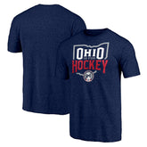 Columbus Blue Jackets Shoot to Score Tri-Blend T-Shirt - Navy T-shirts