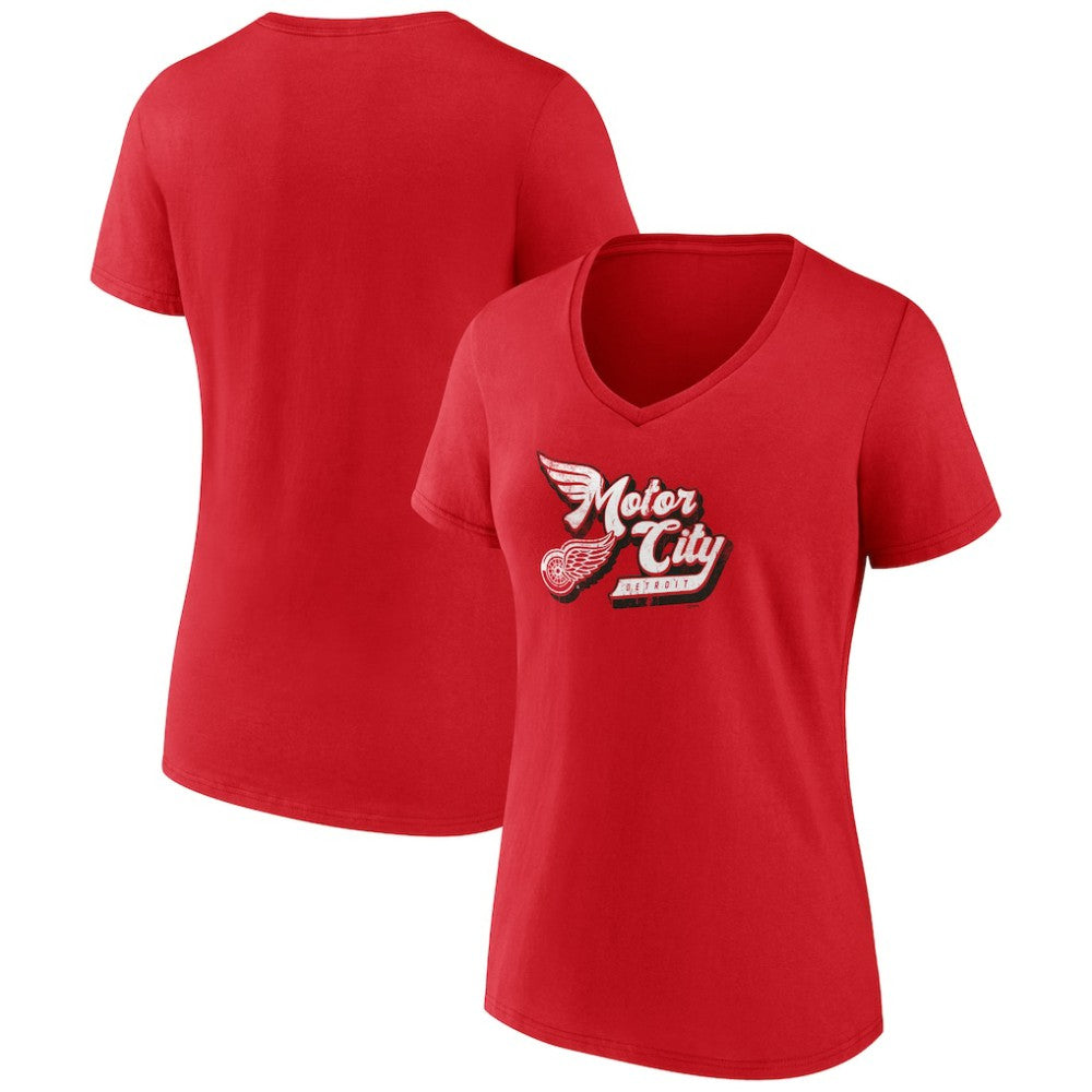 Detroit Red Wings Women's Active Edge V-Neck T-Shirt - Red T-shirts