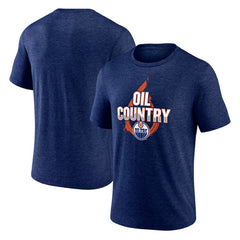 Edmonton Oilers Represent Tri-Blend T-Shirt - Navy T-shirts