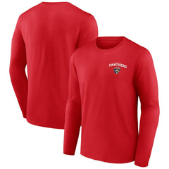 Florida Panthers Team Lockup Long Sleeve T-Shirt - Red T-shirts