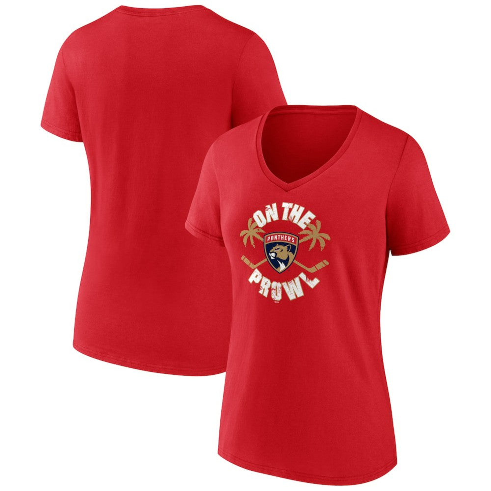 Florida Panthers Women's Active Edge V-Neck T-Shirt - Red T-shirts