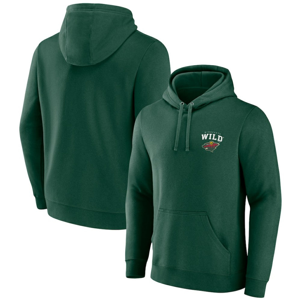 Minnesota Wild Team Lockup Pullover Hoodie - Green Hoodies