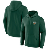 Minnesota Wild Team Lockup Pullover Hoodie - Green Hoodies