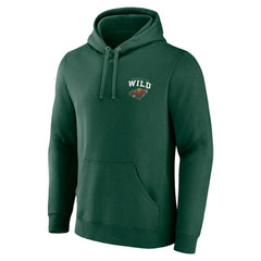 Minnesota Wild Team Lockup Pullover Hoodie - Green Hoodies