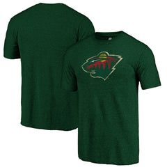 Minnesota Wild Distressed Logo Tri-Blend T-Shirt - Green T-shirts