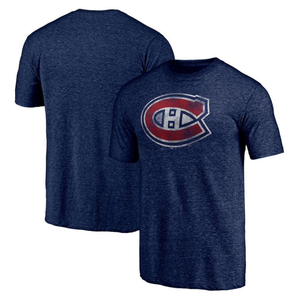 Montreal Canadiens Distressed Tri-Blend T-Shirt - Navy T-shirts