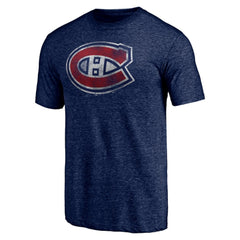 Montreal Canadiens Distressed Tri-Blend T-Shirt - Navy T-shirts
