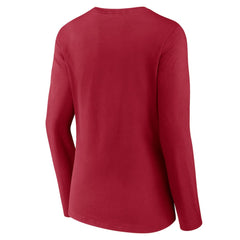 Montreal Canadiens Women's Primary Logo Long Sleeve V-Neck T-Shirt - Red T-shirts