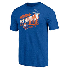 New York Islanders Shoot to Score Tri-Blend T-Shirt - Royal T-shirts