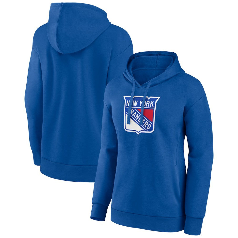 New York Rangers Women's Primary Logo Pullover Hoodie - Blue Hoodies