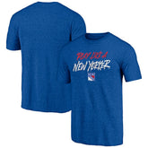 New York Rangers Shoot to Score Tri-Blend T-Shirt - Blue T-shirts
