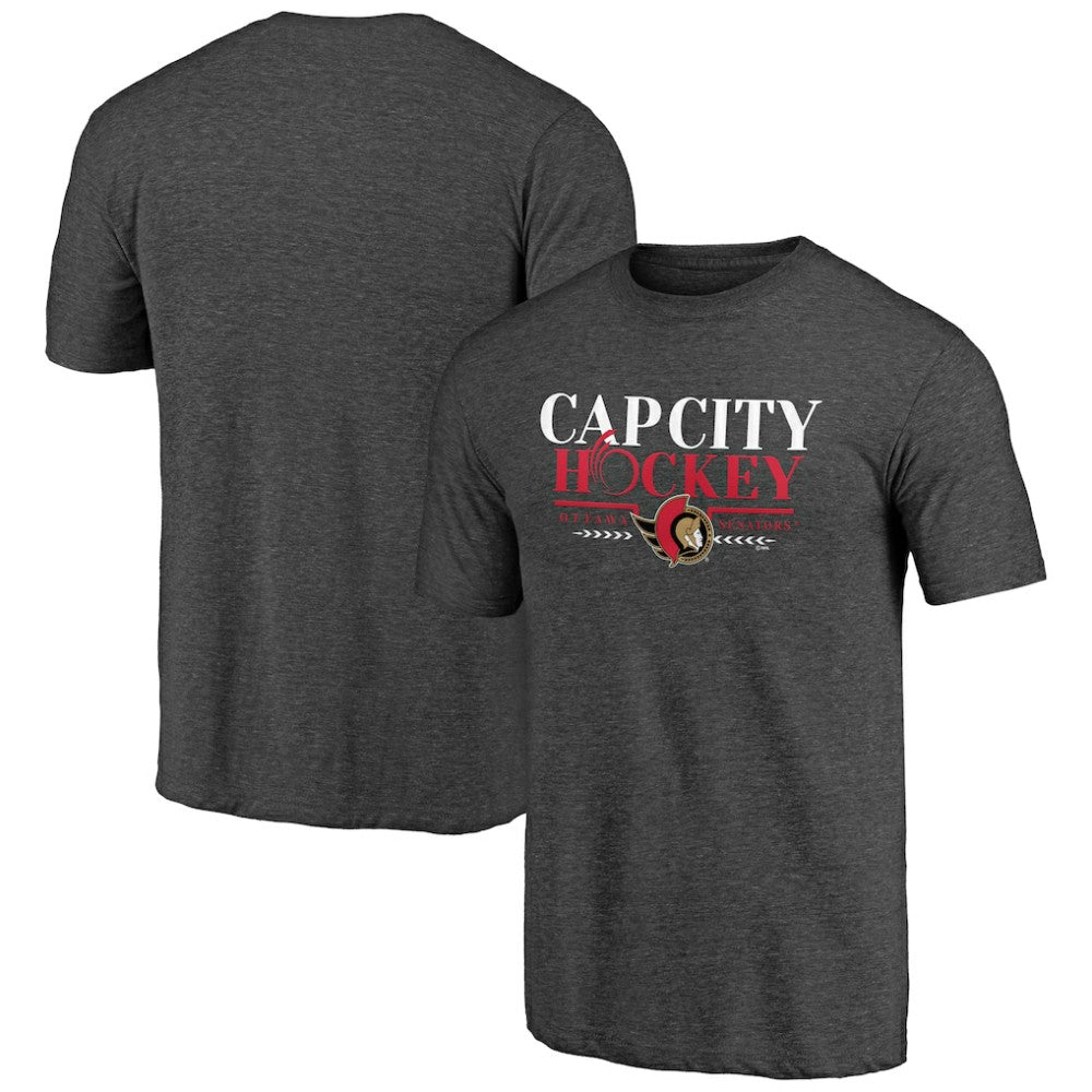 Ottawa Senators Shoot to Score Tri-Blend T-Shirt - Charcoal T-shirts