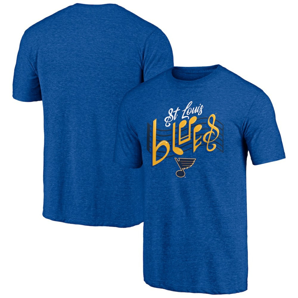 St. Louis Blues Shoot to Score Tri-Blend T-Shirt - Blue T-shirts