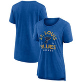 St. Louis Blues Women's Vintage Arch Tri-Blend T-Shirt - Blue T-shirts